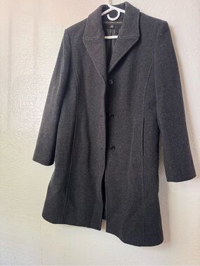 Classic Women's Charcoal Wool Coat